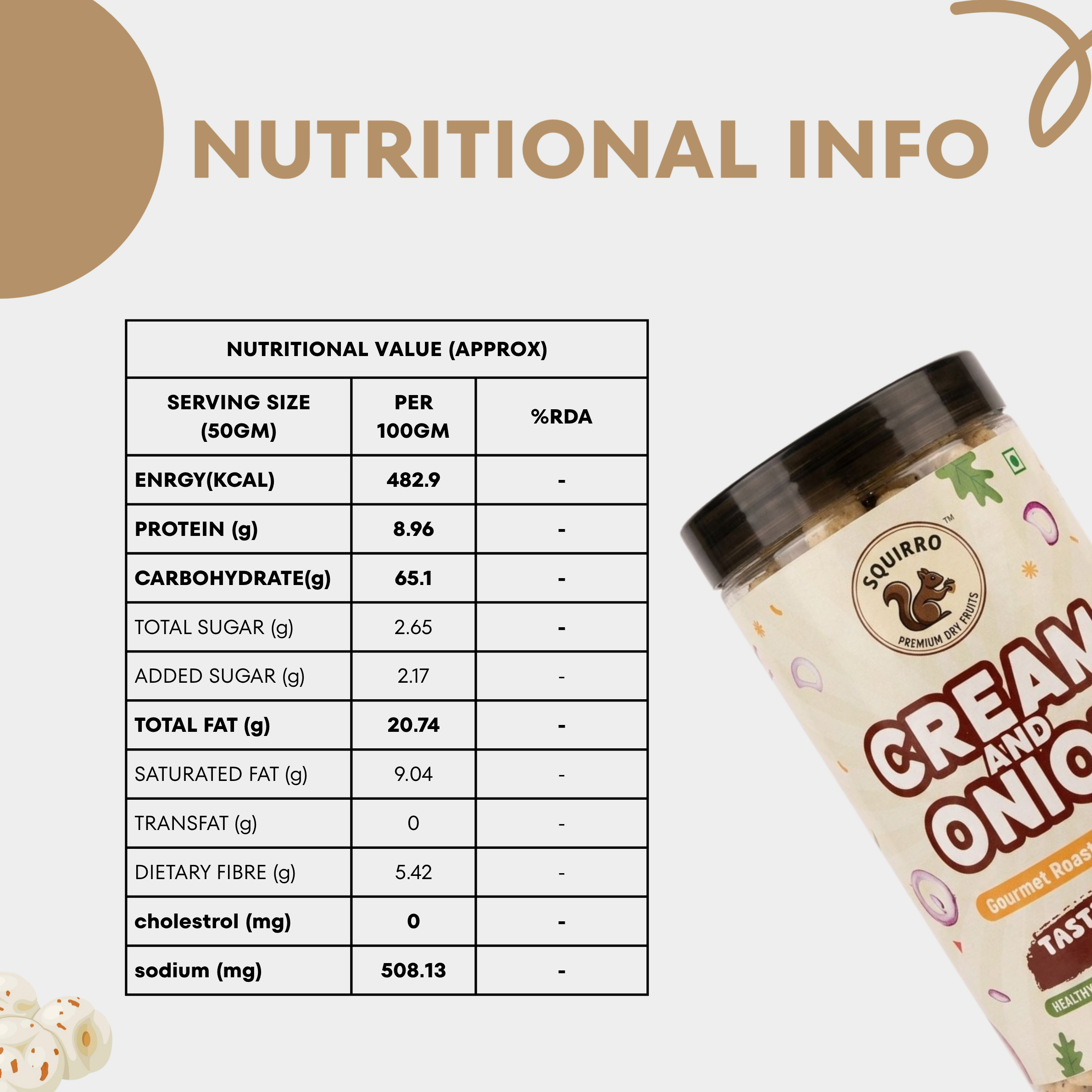 Cream & Onion Makhana – 70g