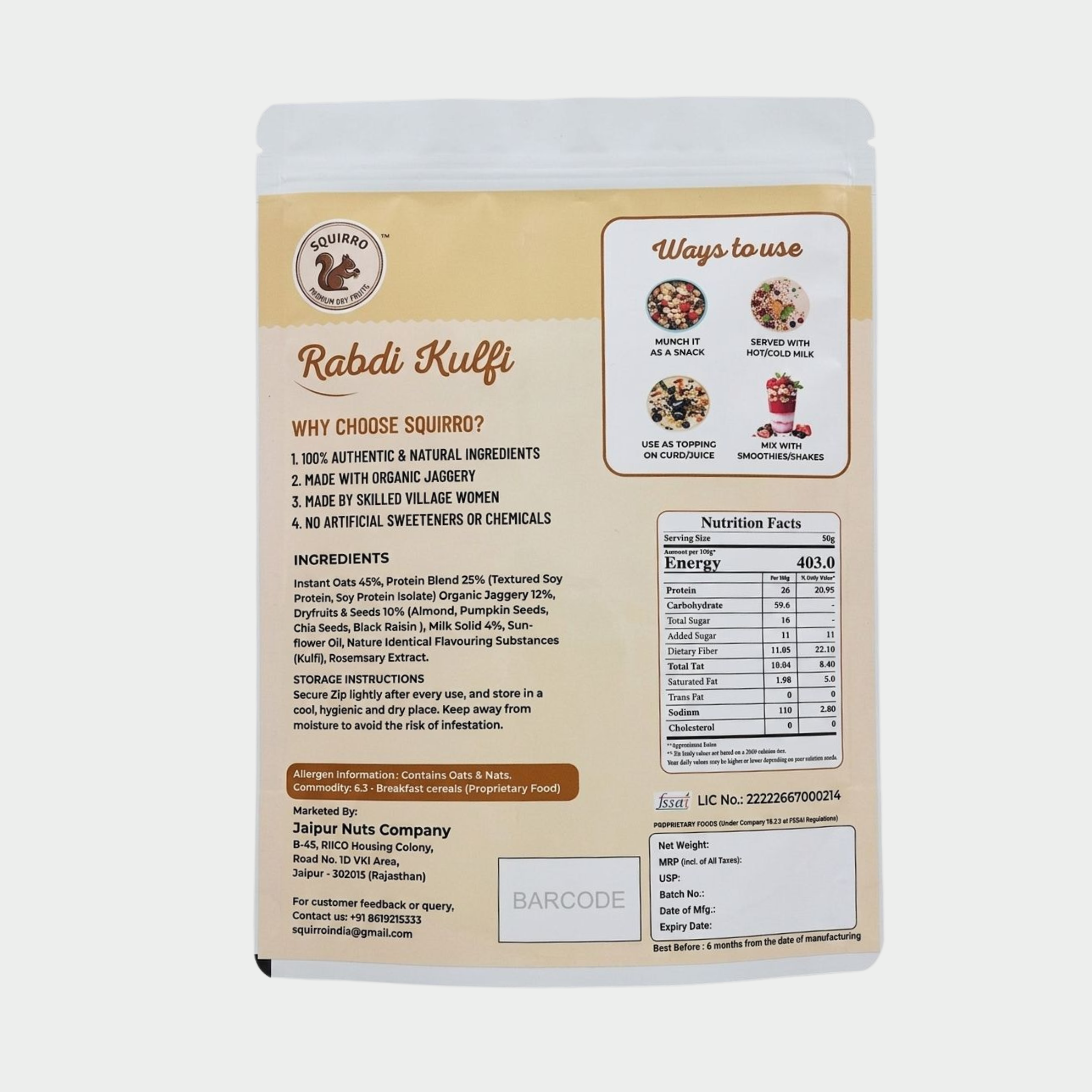 High Protein Rabdi Kulfi Oats