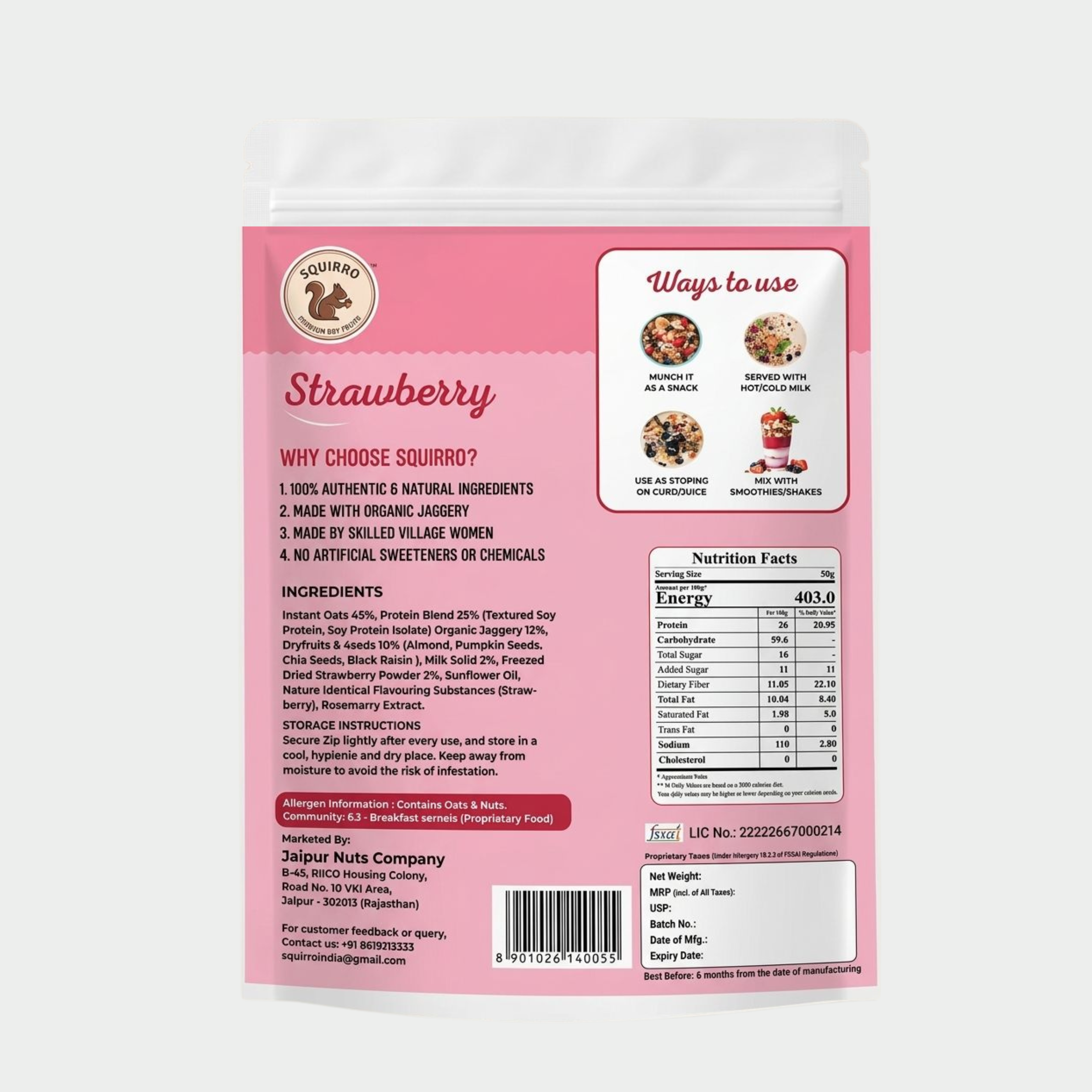 High Protein Strawberry Oats